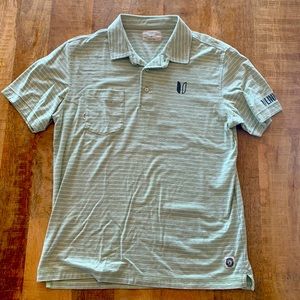 Linksoul “Tempus Fugit” golf shirt - light green with white stripes